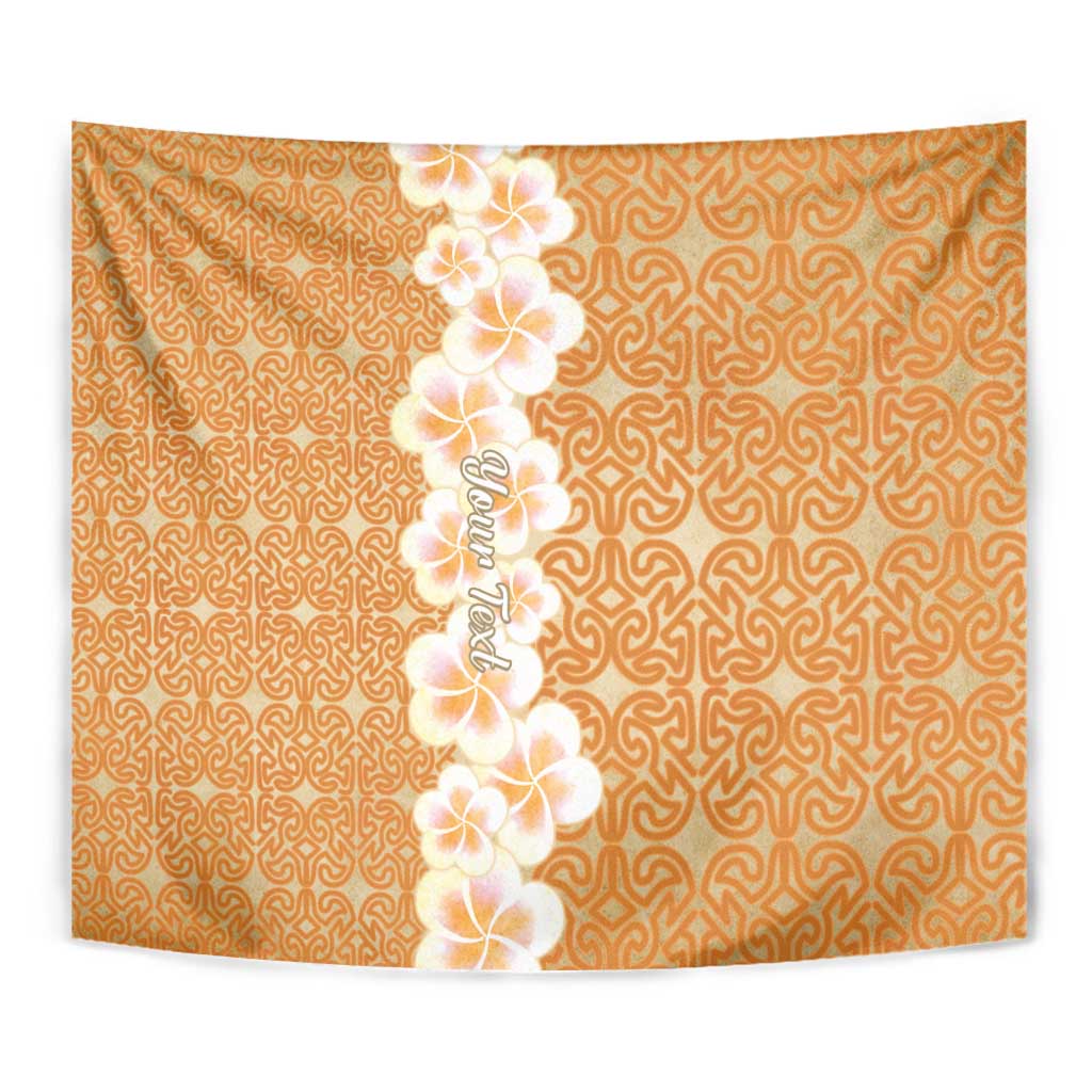 Personalised Tufi Tapa and Tattoo Festival Tapestry Oro Tapa Cloth With Plumeria - Polynesian Pride
