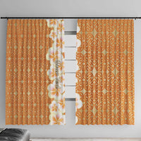 Personalised Tufi Tapa and Tattoo Festival Window Curtain Oro Tapa Cloth With Plumeria - Polynesian Pride