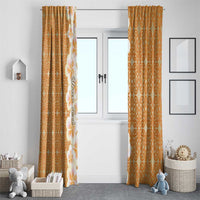 Personalised Tufi Tapa and Tattoo Festival Window Curtain Oro Tapa Cloth With Plumeria - Polynesian Pride