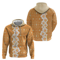Personalised Tufi Tapa and Tattoo Festival Zip Hoodie Oro Tapa Cloth With Plumeria - Polynesian Pride