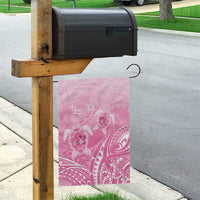 Personalised Polynesia Breast Cancer Awareness Garden Flag No One Fights Alone Turtle Ribbon - Pink Version