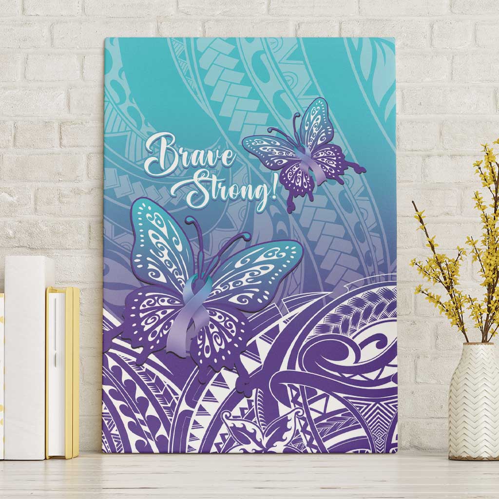 Polynesia Suicide Prevention Month Canvas Wall Art Butterfly Purple And Teal Ribbon Tomorrow Needs You LT14 Without Frame Teal - Polynesian Pride