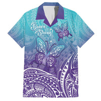 Polynesia Suicide Prevention Month Family Matching Short Sleeve Bodycon Dress and Hawaiian Shirt Butterfly Purple And Teal Ribbon Tomorrow Needs You