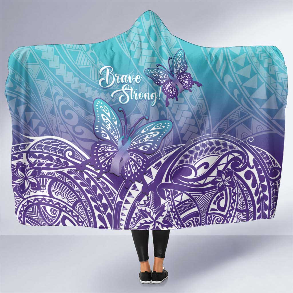 Polynesia Suicide Prevention Month Hooded Blanket Butterfly Purple And Teal Ribbon Tomorrow Needs You LT14 One Size Teal - Polynesian Pride