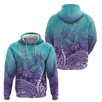 Polynesia Suicide Prevention Month Hoodie Butterfly Purple And Teal Ribbon Tomorrow Needs You