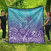 Polynesia Suicide Prevention Month Quilt Butterfly Purple And Teal Ribbon Tomorrow Needs You