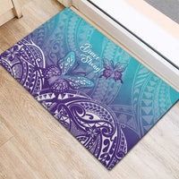 Polynesia Suicide Prevention Month Rubber Doormat Butterfly Purple And Teal Ribbon Tomorrow Needs You