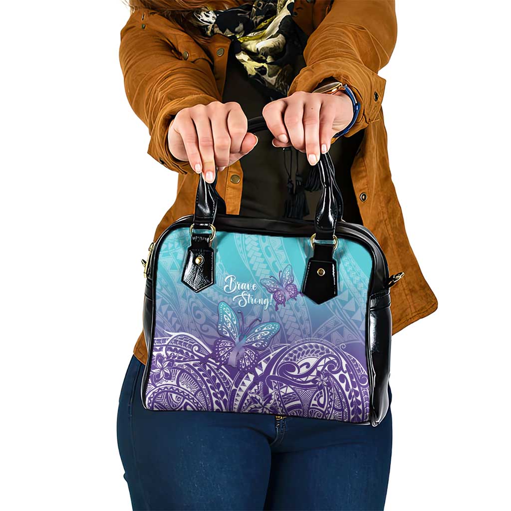 Polynesia Suicide Prevention Month Shoulder Handbag Butterfly Purple And Teal Ribbon Tomorrow Needs You LT14 One Size Teal - Polynesian Pride