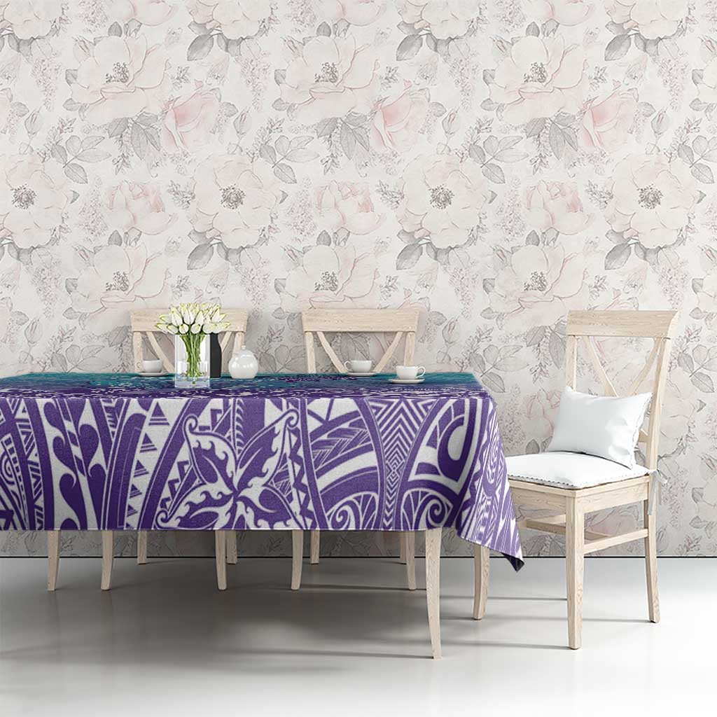 Polynesia Suicide Prevention Month Tablecloth Butterfly Purple And Teal Ribbon Tomorrow Needs You