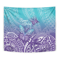 Polynesia Suicide Prevention Month Tapestry Butterfly Purple And Teal Ribbon Tomorrow Needs You