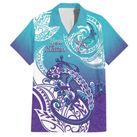 Personalised New Zealand Suicide Prevention Month Family Matching Short Sleeve Bodycon Dress and Hawaiian Shirt You Matter NZ Fern With Maori Koru Lizard