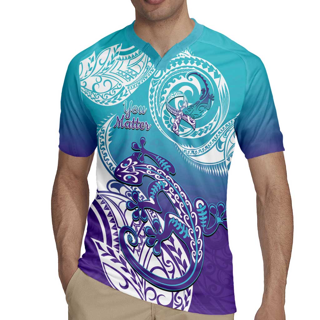 Personalised New Zealand Suicide Prevention Month Rugby Jersey You Matter NZ Fern With Maori Koru Lizard