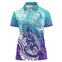 Personalised New Zealand Suicide Prevention Month Women Polo Shirt You Matter NZ Fern With Maori Koru Lizard