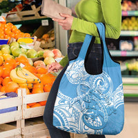 Personalised New Zealand Autism Awareness Grocery Bag NZ Fern With Maori Koru Lizard