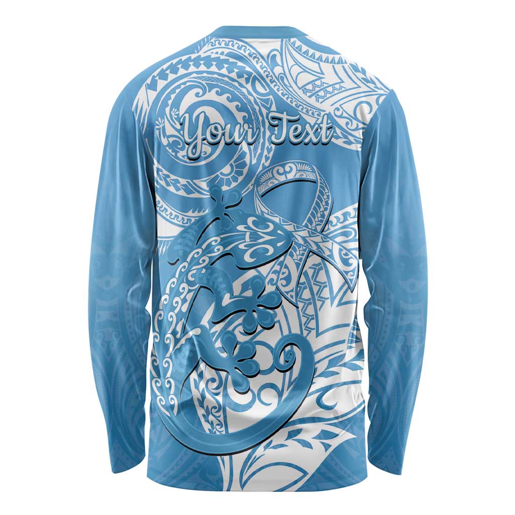 Personalised New Zealand Autism Awareness Long Sleeve Shirt NZ Fern With Maori Koru Lizard