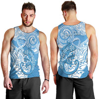 Personalised New Zealand Autism Awareness Men Tank Top NZ Fern With Maori Koru Lizard