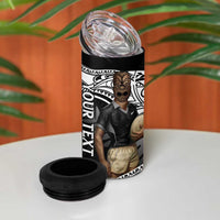 Custom New Zealand Silver Fern Rugby 4 in 1 Can Cooler Tumbler 2024 Aotearoa Maori Mascot Go All Black