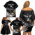 Custom New Zealand Silver Fern Rugby Family Matching Off Shoulder Short Dress and Hawaiian Shirt 2024 Aotearoa Maori Mascot Go All Black