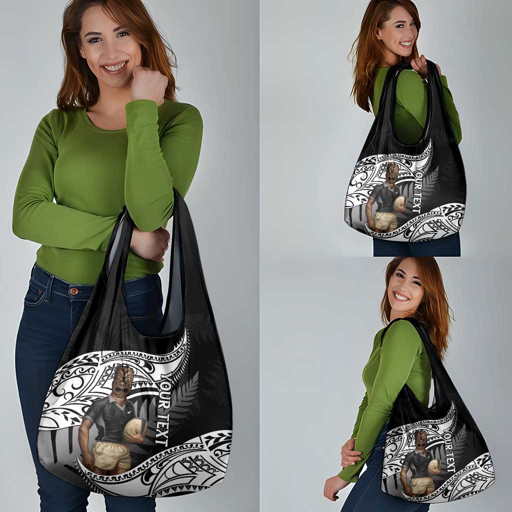 Custom New Zealand Silver Fern Rugby Grocery Bag 2024 Aotearoa Maori Mascot Go All Black