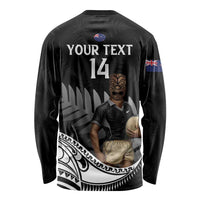 Custom New Zealand Silver Fern Rugby Long Sleeve Shirt 2024 Aotearoa Maori Mascot Go All Black