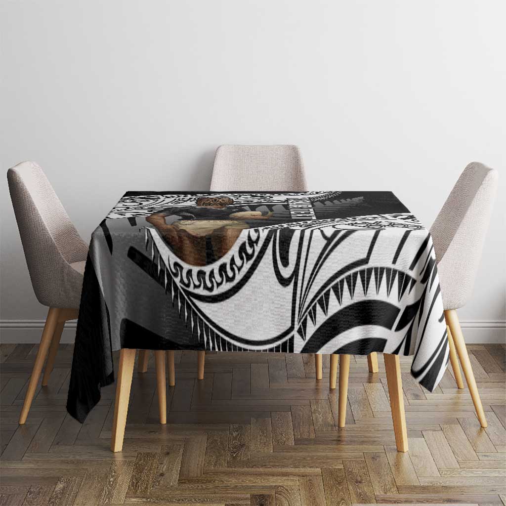 Custom New Zealand Silver Fern Rugby Tablecloth 2024 Aotearoa Maori Mascot Go All Black
