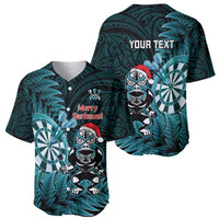 Personalised New Zealand Darts Christmas Baseball Jersey Maori Fern Merry Dartsmas - Polynesian Pride