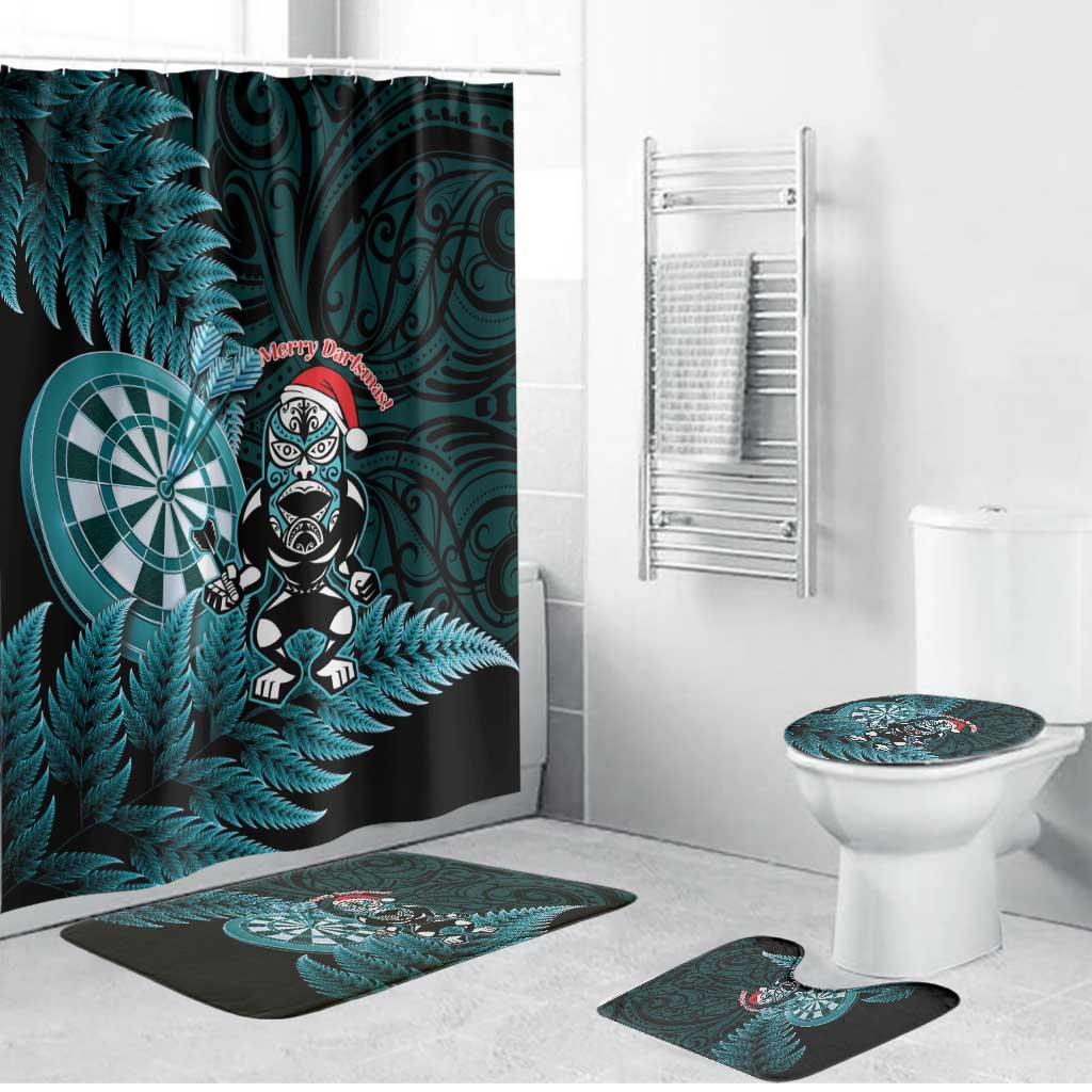 New Zealand Darts Christmas Bathroom Set Maori Fern Merry Dartsmas - Polynesian Pride