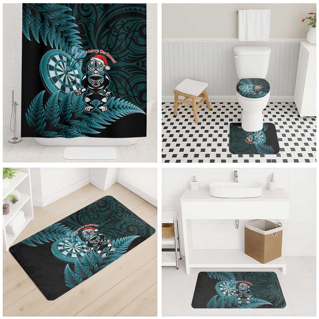 New Zealand Darts Christmas Bathroom Set Maori Fern Merry Dartsmas - Polynesian Pride