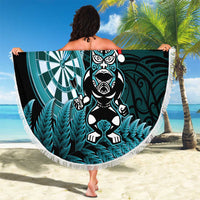 New Zealand Darts Christmas Beach Blanket Maori Fern Merry Dartsmas - Polynesian Pride