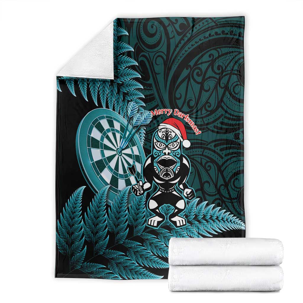 New Zealand Darts Christmas Blanket Maori Fern Merry Dartsmas - Polynesian Pride