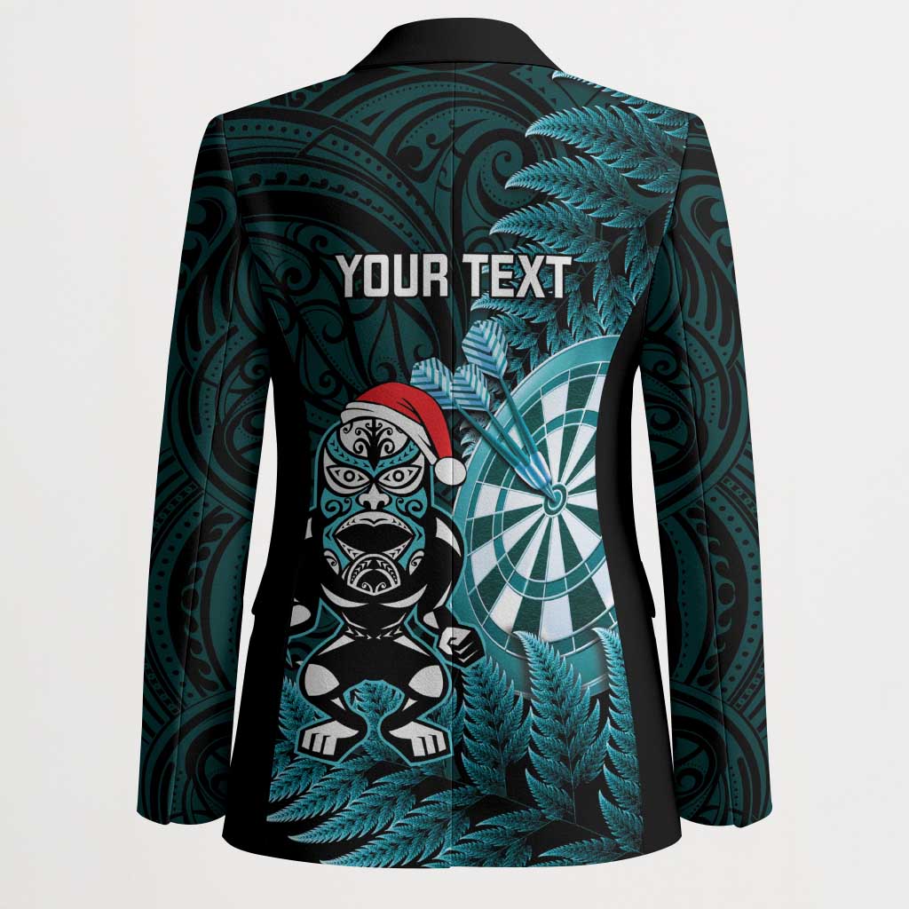 Personalised New Zealand Darts Christmas Blazer Maori Fern Merry Dartsmas - Polynesian Pride