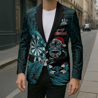 Personalised New Zealand Darts Christmas Blazer Maori Fern Merry Dartsmas - Polynesian Pride