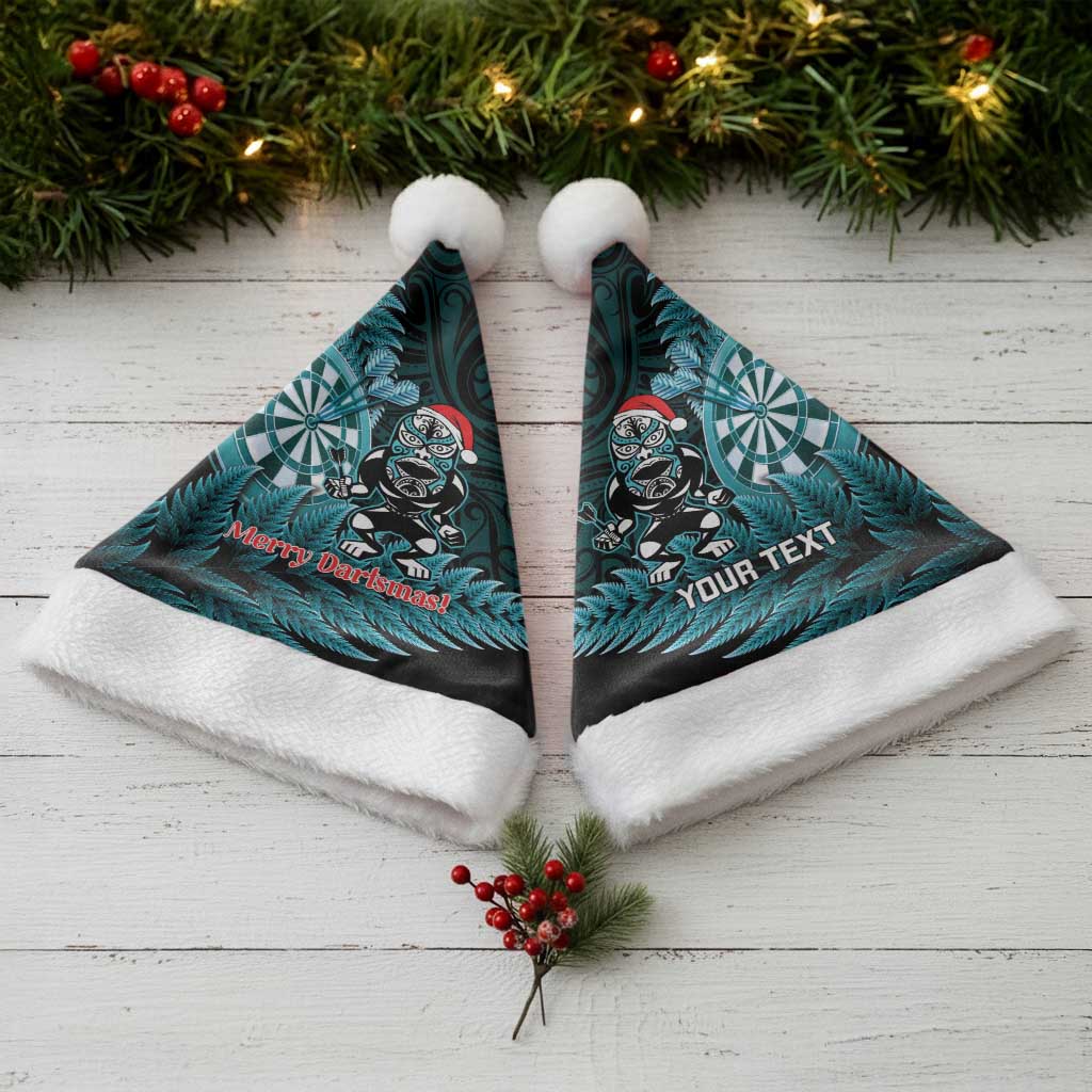 Personalised New Zealand Darts Christmas Santa Hat Maori Fern Merry Dartsmas - Polynesian Pride