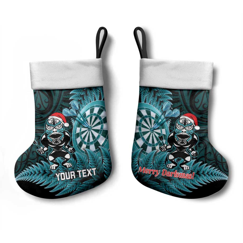 Personalised New Zealand Darts Christmas Stocking Maori Fern Merry Dartsmas - Polynesian Pride