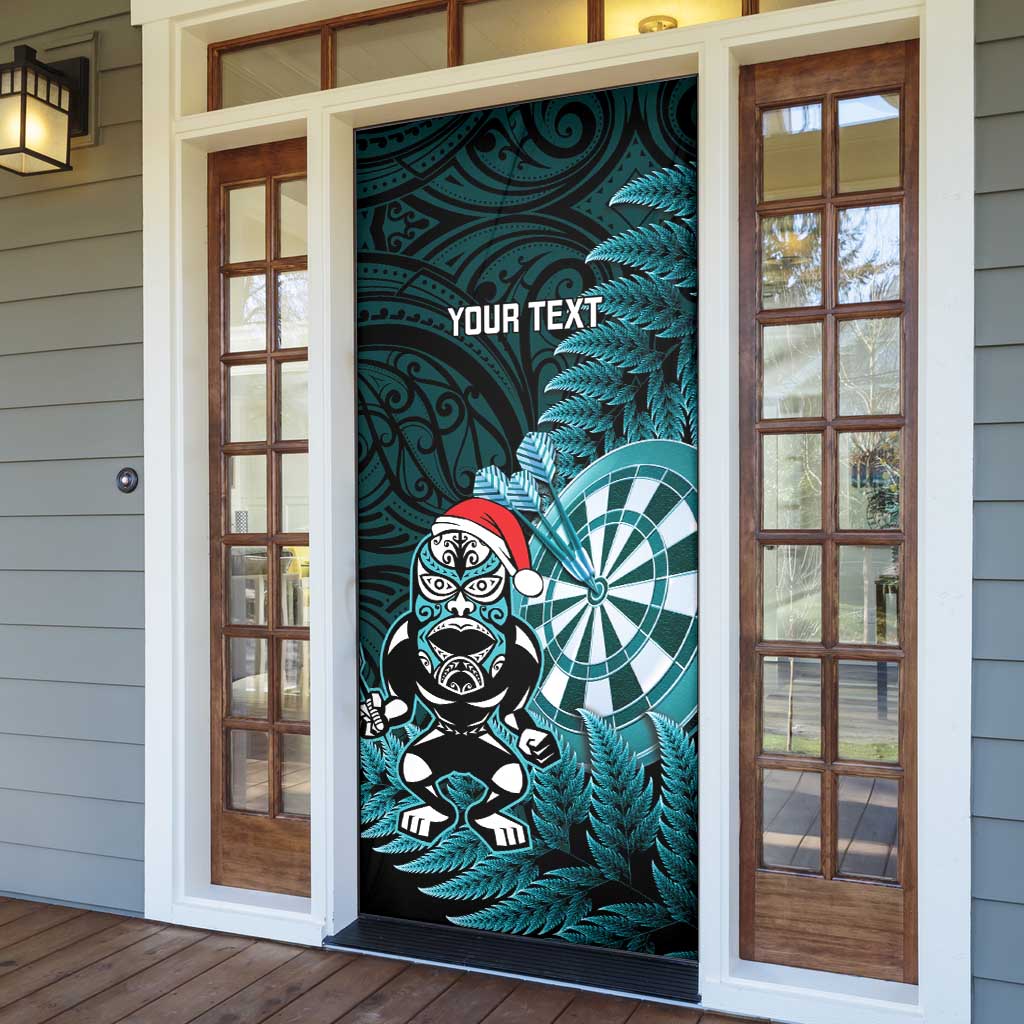 Personalised New Zealand Darts Christmas Door Cover Maori Fern Merry Dartsmas - Polynesian Pride