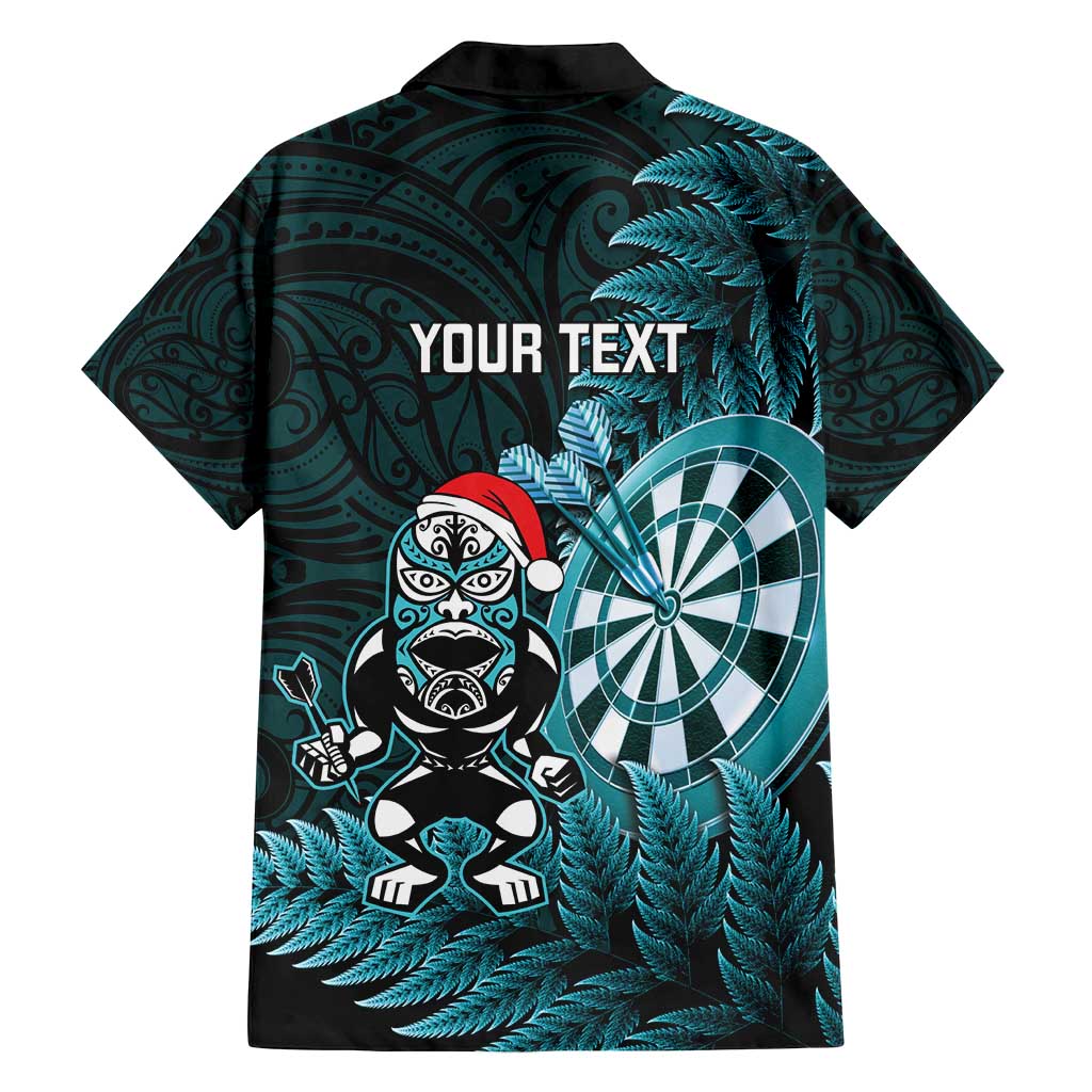 Personalised New Zealand Darts Christmas Family Matching Off Shoulder Maxi Dress and Hawaiian Shirt Maori Fern Merry Dartsmas - Polynesian Pride