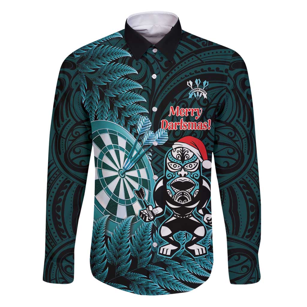 Personalised New Zealand Darts Christmas Family Matching Puletasi and Hawaiian Shirt Maori Fern Merry Dartsmas - Polynesian Pride