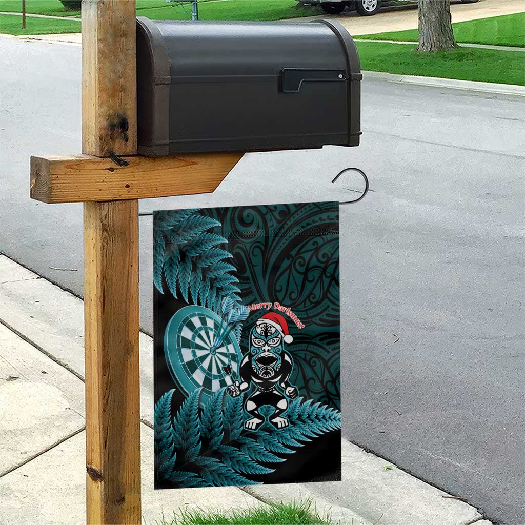 New Zealand Darts Christmas Garden Flag Maori Fern Merry Dartsmas - Polynesian Pride