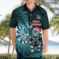 Personalised New Zealand Darts Christmas Hawaiian Shirt Maori Fern Merry Dartsmas - Polynesian Pride