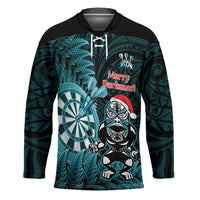Personalised New Zealand Darts Christmas Hockey Jersey Maori Fern Merry Dartsmas - Polynesian Pride