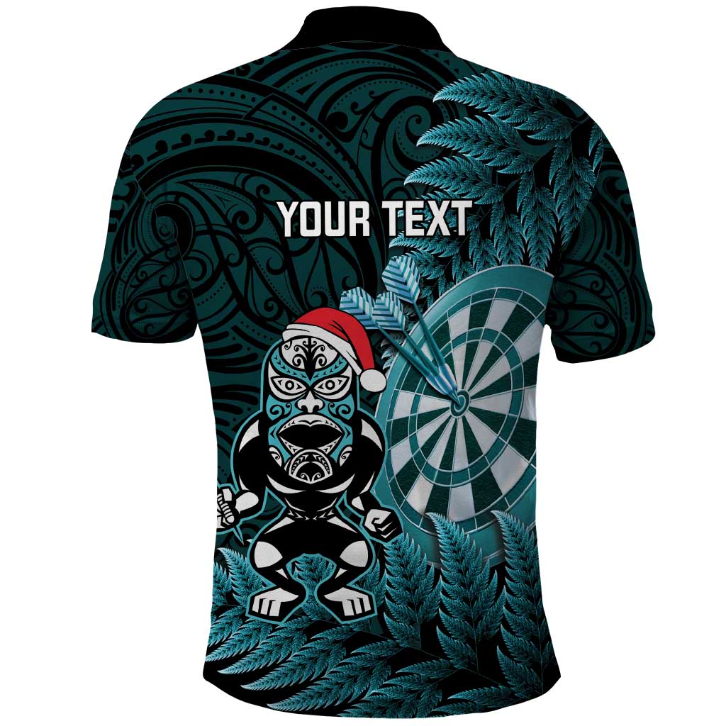 Personalised New Zealand Darts Christmas Polo Shirt Maori Fern Merry Dartsmas - Polynesian Pride