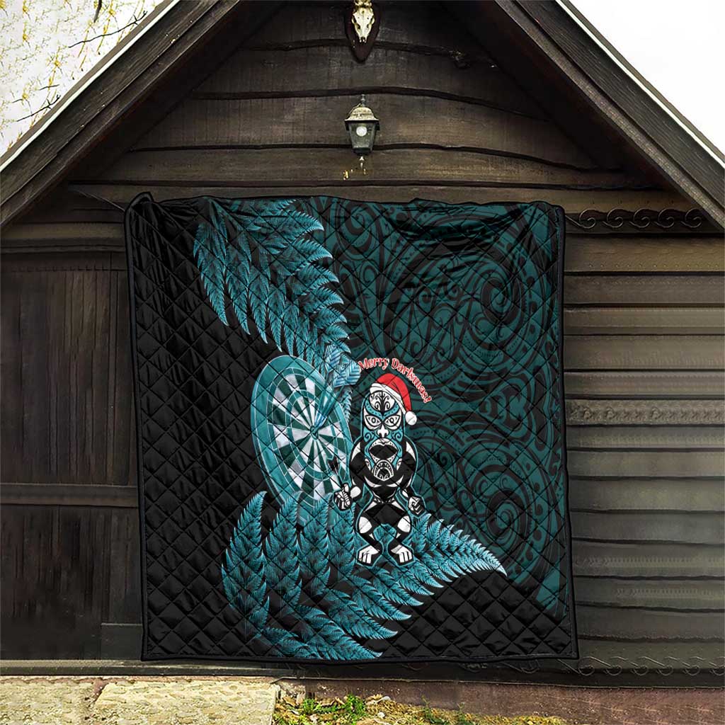New Zealand Darts Christmas Quilt Maori Fern Merry Dartsmas - Polynesian Pride