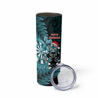 Personalised New Zealand Darts Christmas Skinny Tumbler Maori Fern Merry Dartsmas - Polynesian Pride