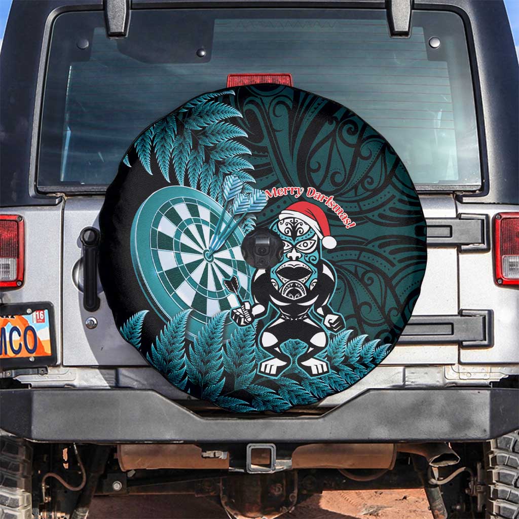 New Zealand Darts Christmas Spare Tire Cover Maori Fern Merry Dartsmas - Polynesian Pride