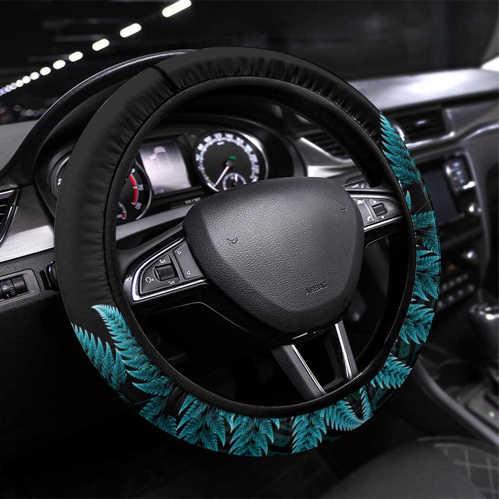 New Zealand Darts Christmas Steering Wheel Cover Maori Fern Merry Dartsmas - Polynesian Pride