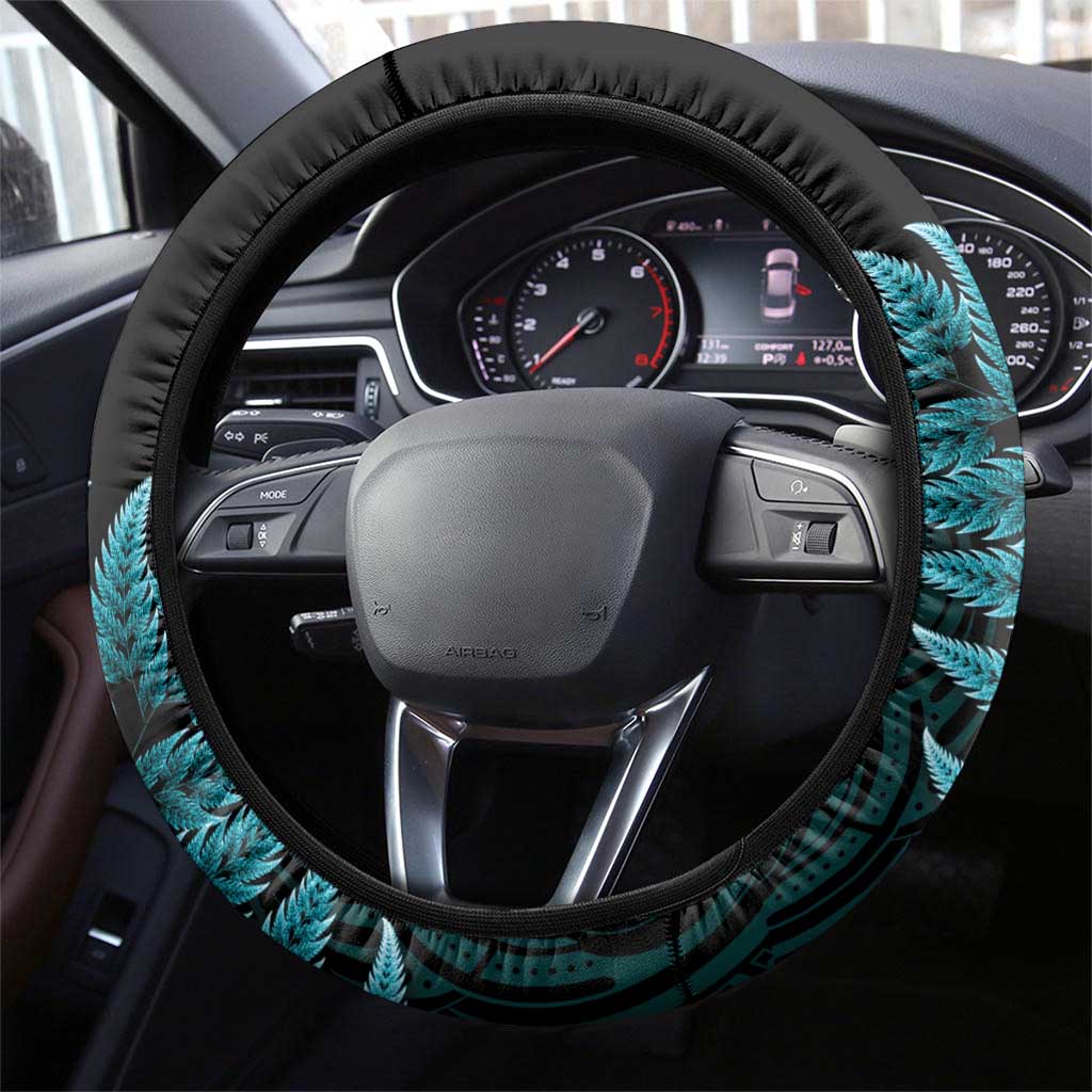 New Zealand Darts Christmas Steering Wheel Cover Maori Fern Merry Dartsmas - Polynesian Pride