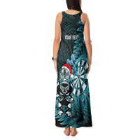 Personalised New Zealand Darts Christmas Tank Maxi Dress Maori Fern Merry Dartsmas - Polynesian Pride