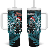 Personalised New Zealand Darts Christmas Tumbler With Handle Maori Fern Merry Dartsmas - Polynesian Pride