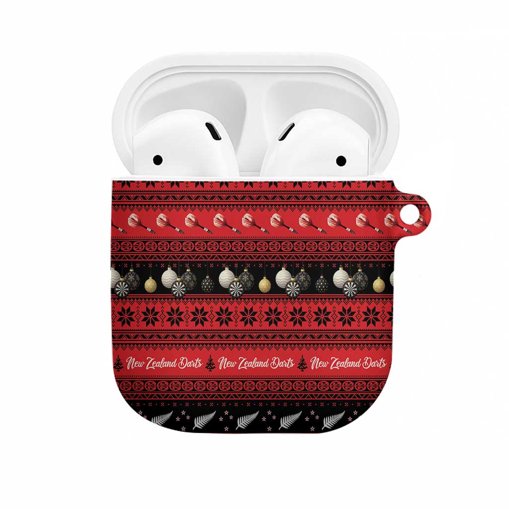New Zealand Darts Christmas AirPods Case Merry Xmas Aotearoa Maori Red - Polynesian Pride