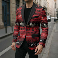 New Zealand Darts Christmas Blazer Merry Xmas Aotearoa Maori Red - Polynesian Pride